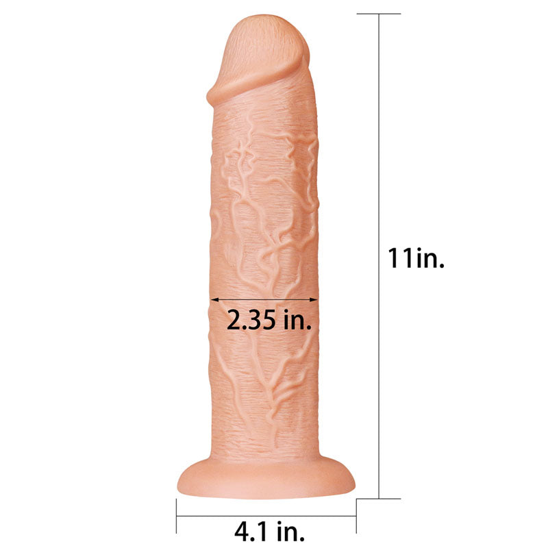 King Size 11'' Realistic Dildo - Flesh 28 cm Dong — view 9