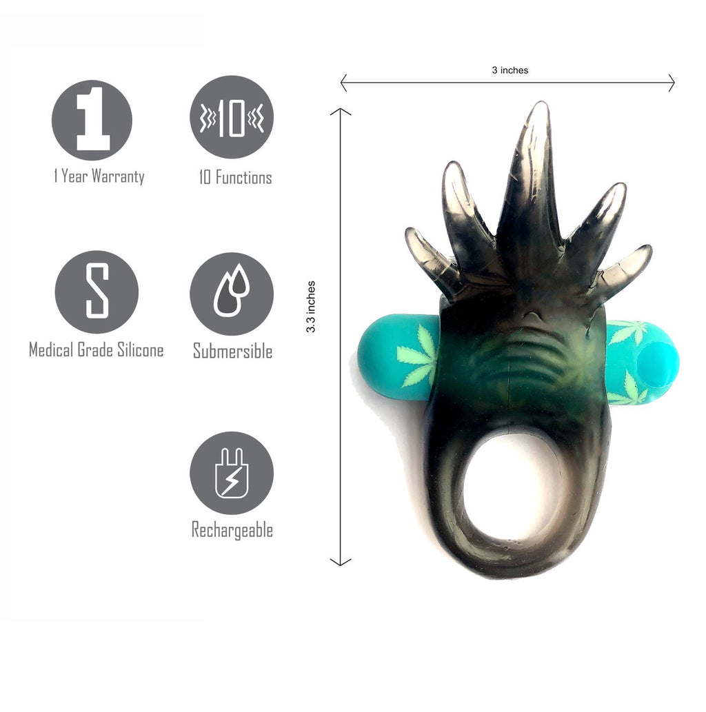 Maia Ziggy - Hemp Green USB Rechargeable Vibrating Cock Ring — image 4