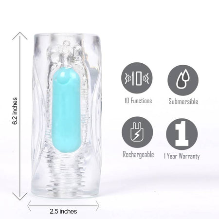 Maia Aster - Clear Vibrating Stroker Sleeve buy online Australia