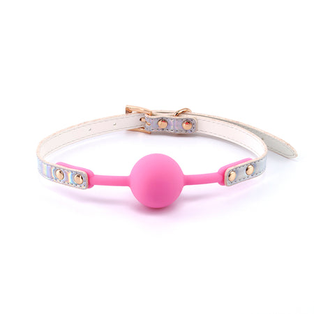 NS Novelties Cosmo Bondage Ball Gag Rainbow Metallic Rainbow/Pink Mouth Restraint