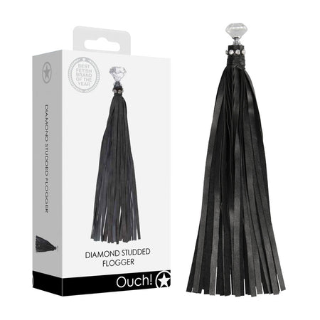 OUCH! Diamond Studded Whip - Black Whip buy online Australia