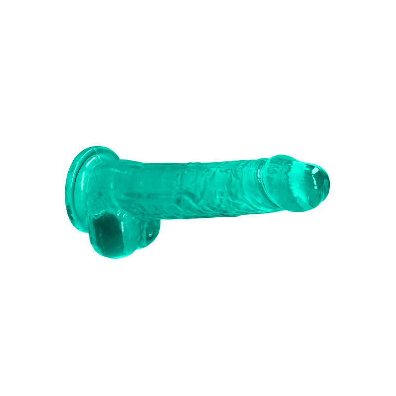 RealRock 8'' Realistic Dildo With Balls - Turquoise 20.3 cm Dong — image 4