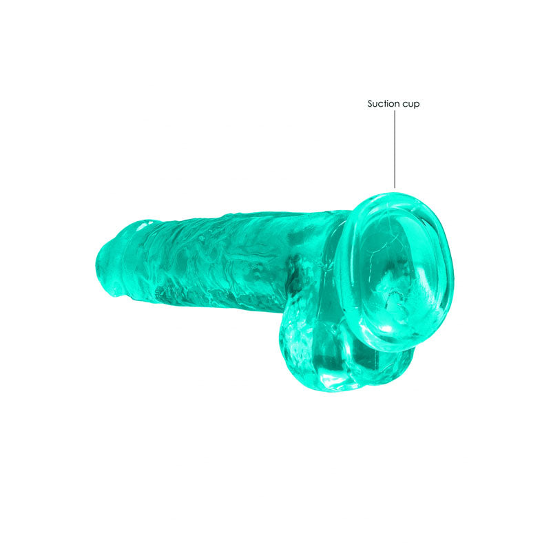 RealRock 8'' Realistic Dildo With Balls - Turquoise 20.3 cm Dong — image 5