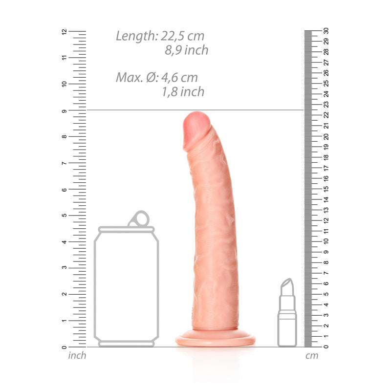 REALROCK Realistic Slim Dildo with Suction Cup - 20.5cm - Flesh 20.5 cm (8'') Dong — view 8