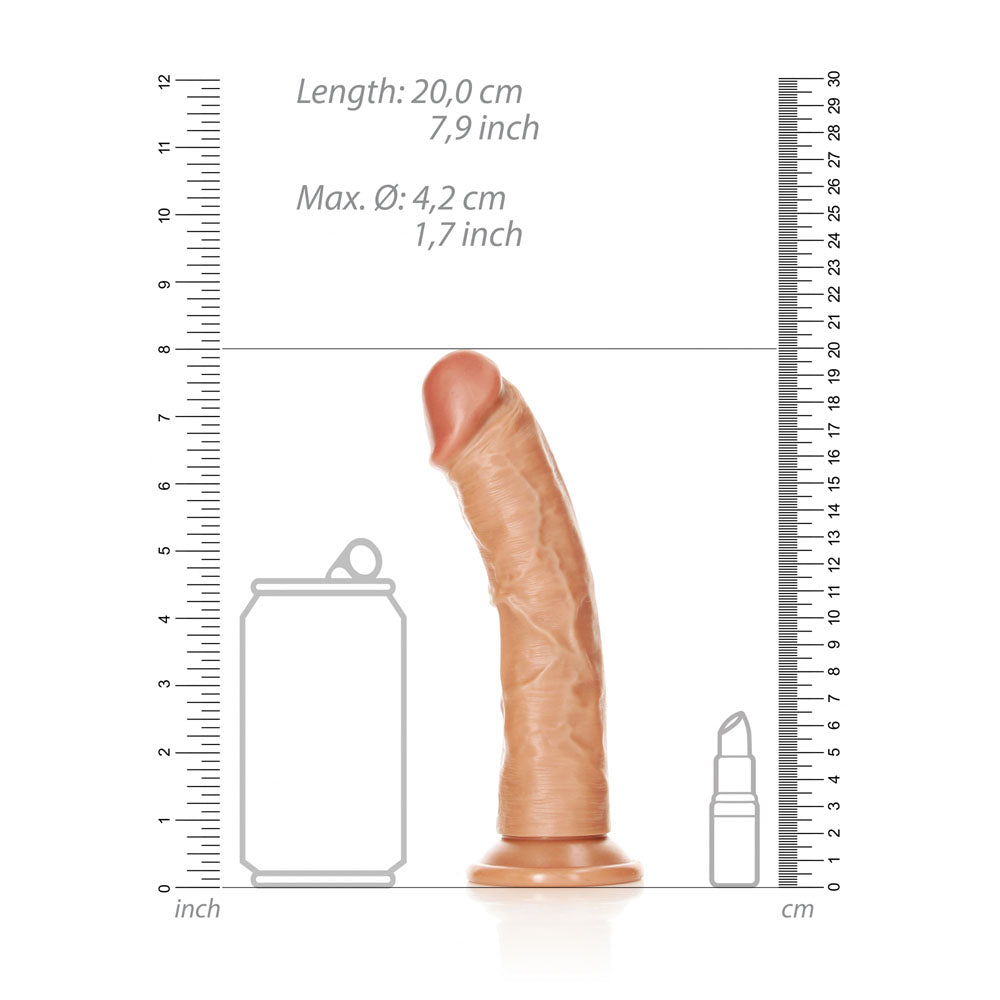 REALROCK Realistic Regular Curved Dildo with Suction Cup - 18 cm — view 8