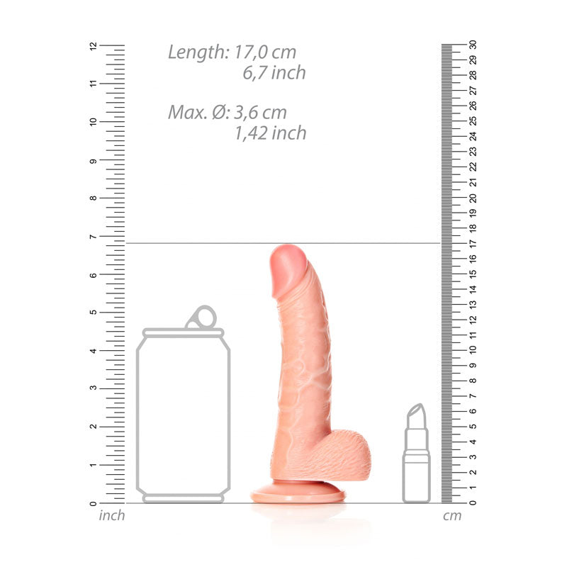 REALROCK Realistic Regular Curved Dong with Balls - 15.5 cm - Flesh 15.5 cm (6'') Dong — image 8