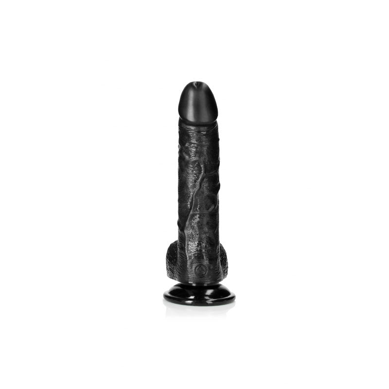 REALROCK Realistic Regular Curved Dong with Balls - 20.5 cm - Black 20.5 cm (8'') Dong — image 5