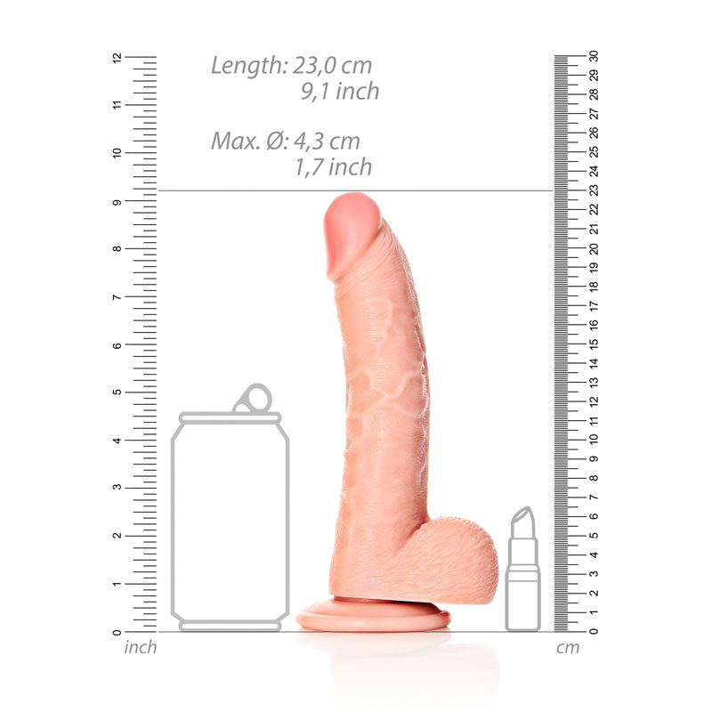 REALROCK Realistic Regular Curved Dong with Balls - 20.5 cm - Flesh 20.5 cm (8'') Dong — view 8