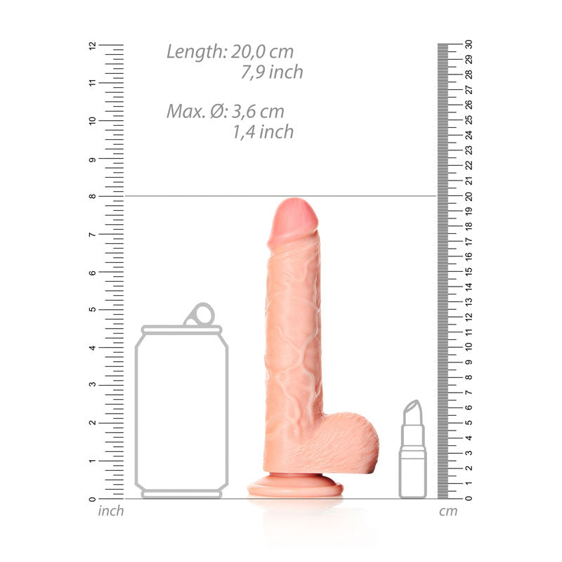 REALROCK Straight Realistic Dildo with Balls - 18 cm - Flesh 18 cm (7'') Dong — view 8