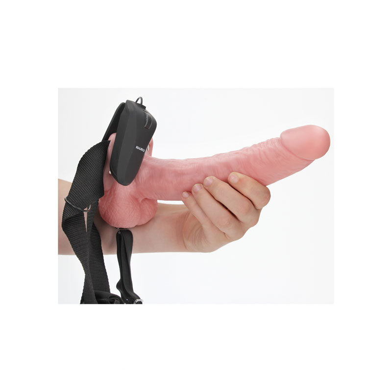 Vibrating Hollow Strapon with Balls - 9i -