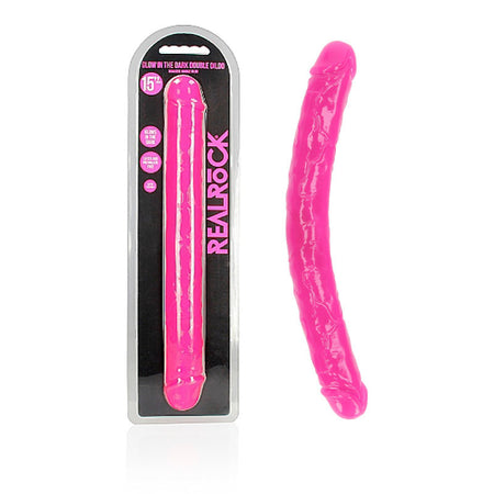 REALROCK 38 cm Double Dong Glow - Pink - Pink 38 cm (15'') Double Dong buy online Australia