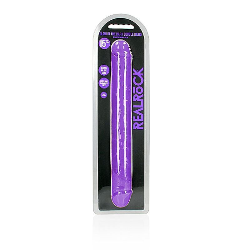 REALROCK 38 cm Double Dong Glow - Purple - Purple 38 cm (15'') Double Dong — view 7