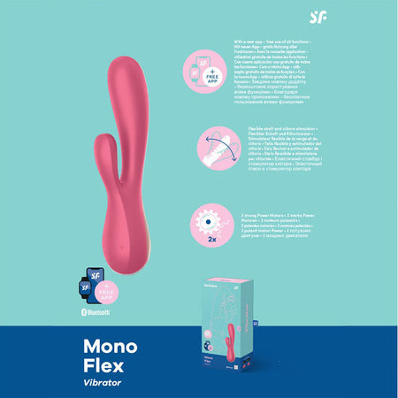 Satisfyer Mono Flex - Red App Controlled Rabbit Vibrator buy online Australia