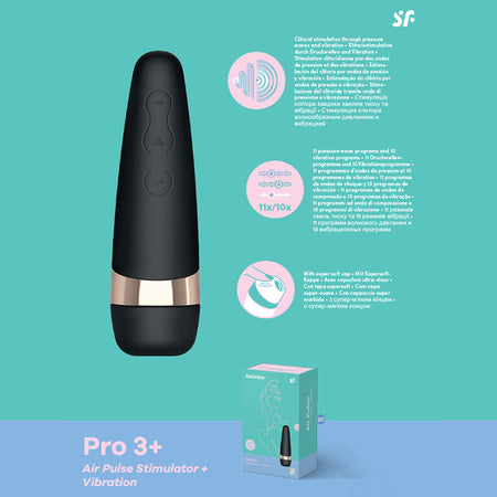 Satisfyer Pro 3+ - Touch-Free Clitoral Stimulator with Vibration buy online Australia