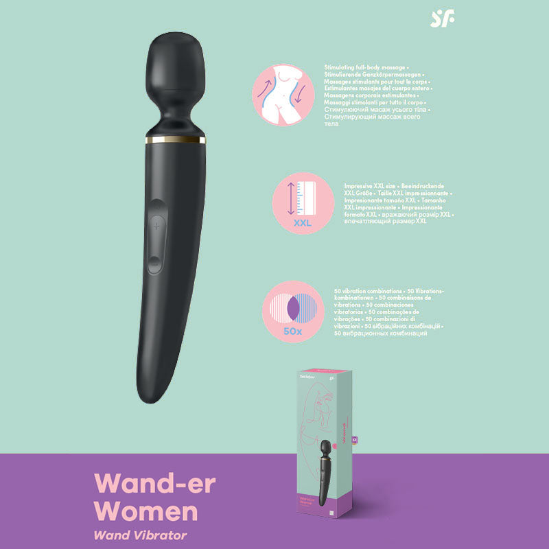 Satisfyer Wand-er Woman - Black Massager Wand buy online Australia