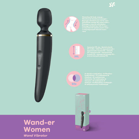 Satisfyer Wand-er Woman - Black Massager Wand buy online Australia