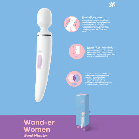 Satisfyer Wand-er Woman - White Massager Wand buy online Australia