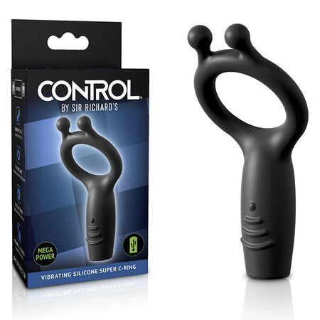Sir Richards Vibrating Silicone Super C-Ring - Grey Vibrating Cock Ring buy online Australia