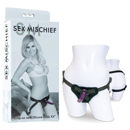 Sex & Mischief Strap-On & Silicone Dildo Kit buy online Australia