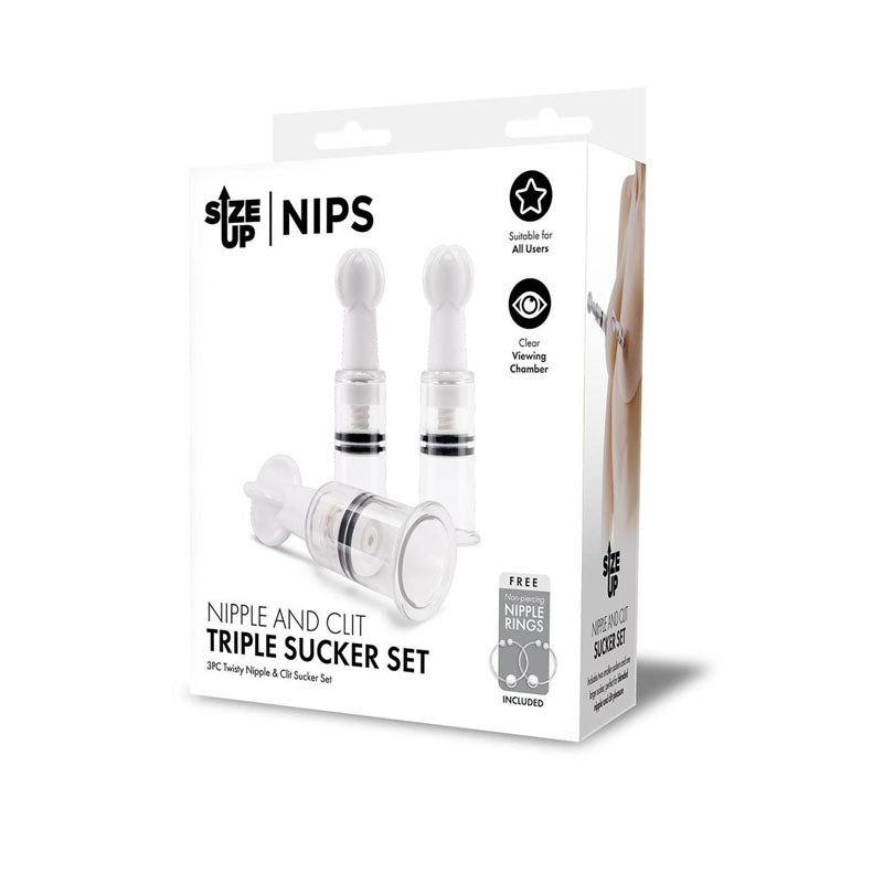 Size Up Nipple and Clit Triple Sucker Set buy online Australia