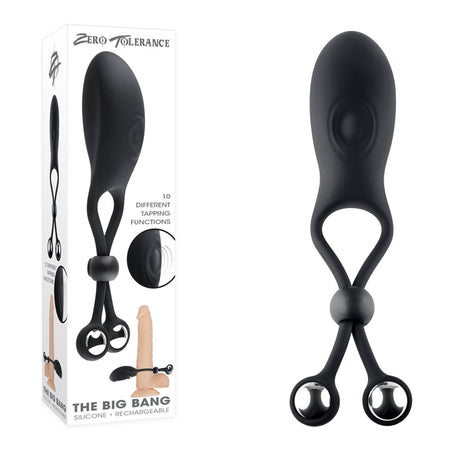 Zero Tolerance THE BIG BANG - Black Vibrating Lasso Cock Ring buy online Australia
