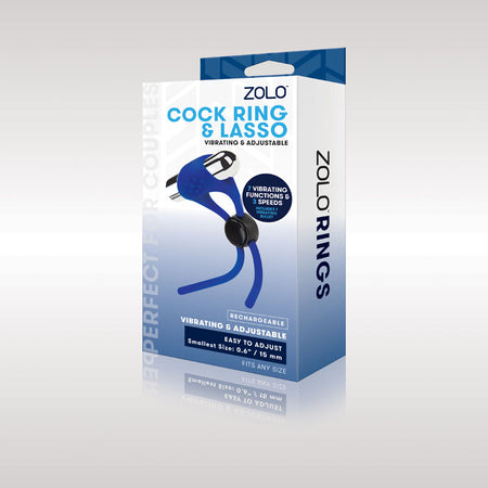 Zolo Cock Ring & Lasso - Blue Adjustable Cock Ring buy online Australia